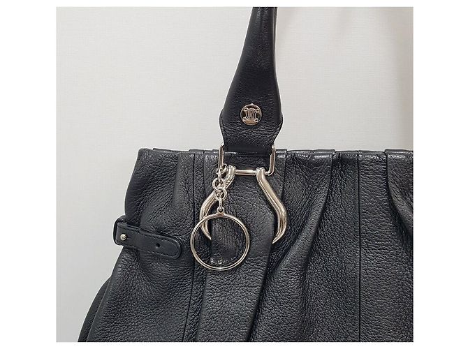 Céline Borsa a spalla in pelle nera Nero - vista 2