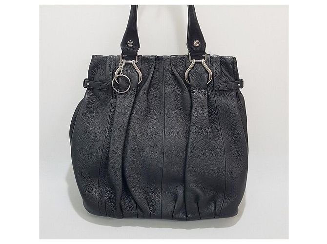 Céline Borsa a spalla in pelle nera Nero - vista 3