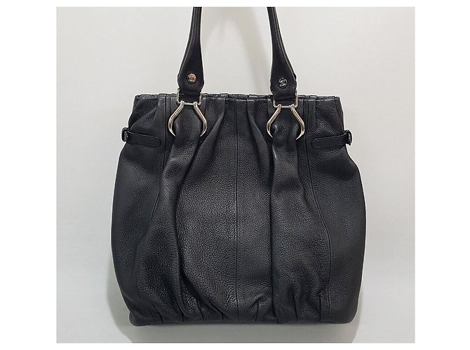 Céline Borsa a spalla in pelle nera Nero - vista 5