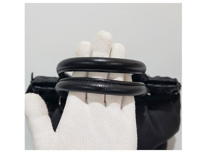 Céline Borsa a spalla in pelle nera Nero - vista 6