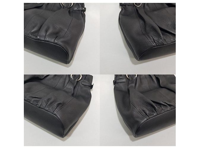 Céline Borsa a spalla in pelle nera Nero - vista 8