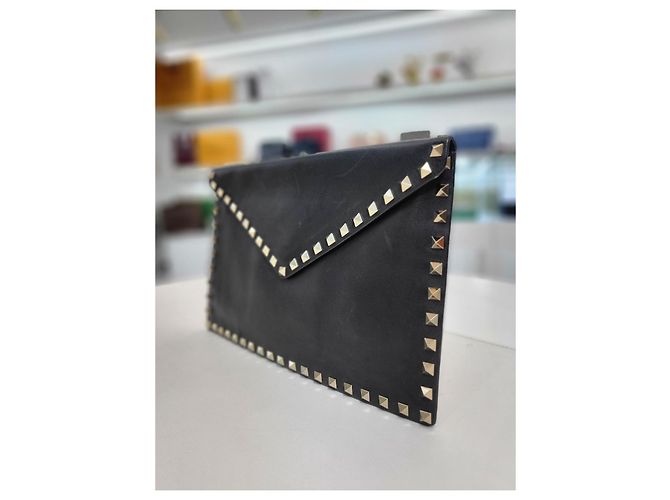 Valentino Pochette Enveloppe Rockstud Noir - vue 3
