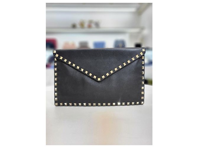 Valentino Pochette Enveloppe Rockstud Noir - vue 8