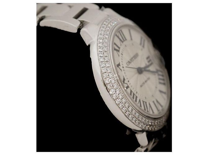 Cartier Ballon Bleu Reloj con Bisel de Diamante en Oro Blanco Dorado - vista 2
