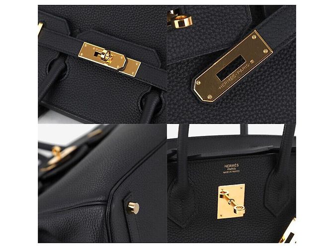 Hermès Borsa Birkin Togo Nera con Finiture Dorate Nero - vista 7