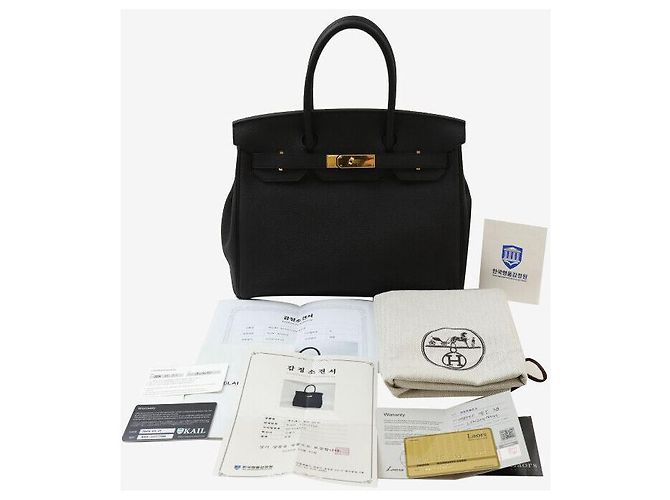 Hermès Borsa Birkin Togo Nera con Finiture Dorate Nero - vista 8