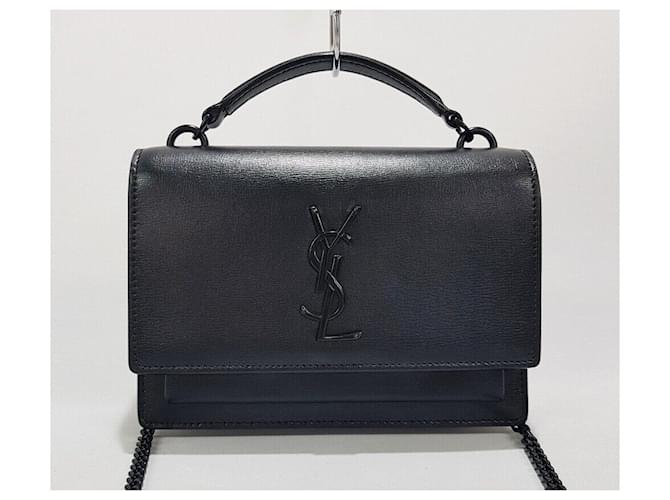 Saint Laurent Mini borsa a tracolla Sunset Chain Nero - vista 2