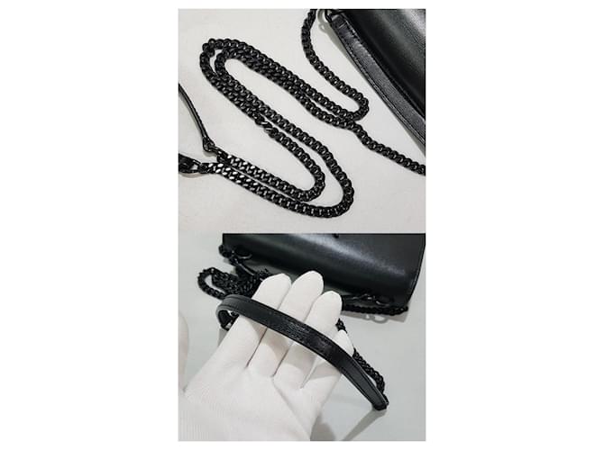 Saint Laurent Mini borsa a tracolla Sunset Chain Nero - vista 6