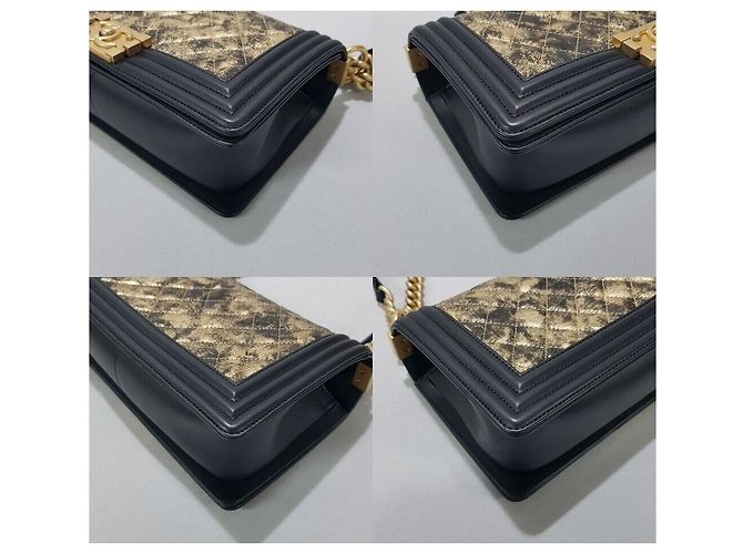 Chanel Borsa Boy Media Oro Metallico D'oro - vista 8