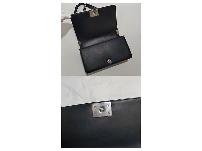 Chanel Borsa Boy in Tweed Serie Media Nero - vista 8