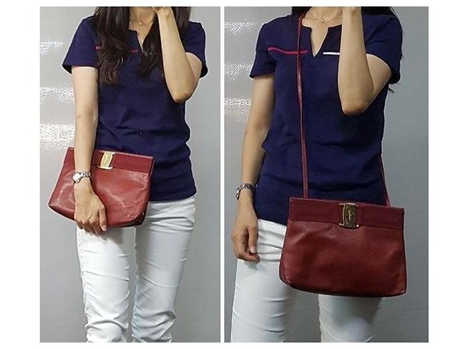 Borsa a tracolla Vara di Salvatore Ferragamo Rosso - vista 9