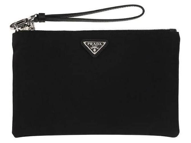 Prada Bolsa de mão com logo triangular Preto - vista 4