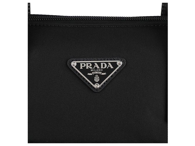 Prada Ras Nylon Saffiano Leder Tragetasche Schwarz - Ansicht 10