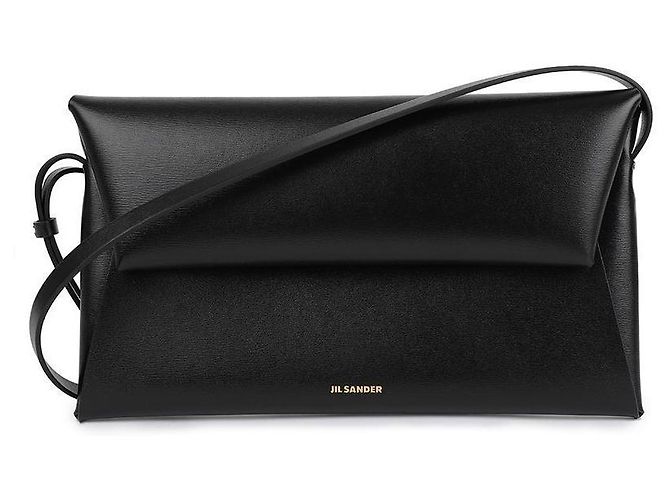 Jil Sander Piccola borsa a spalla piegata Nero - vista 3