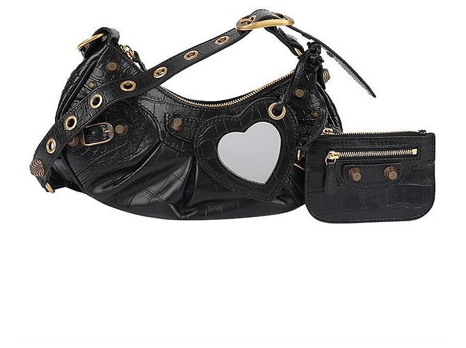 Balenciaga Borsa a Spalla in Coccodrillo Nero - vista 3