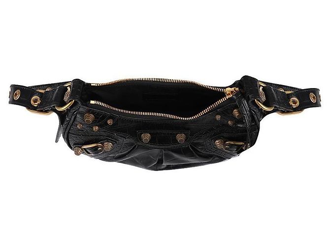 Balenciaga Borsa a Spalla in Coccodrillo Nero - vista 7
