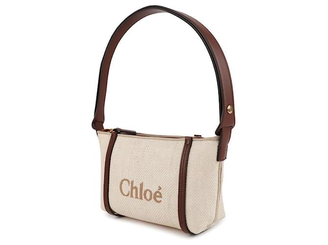 Chloé Borsa a tracolla in rafia Bianco - vista 4