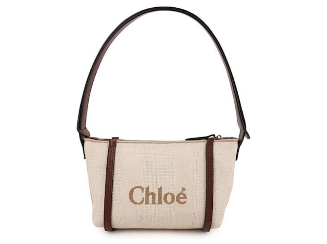 Chloé Borsa a tracolla in rafia Bianco - vista 5