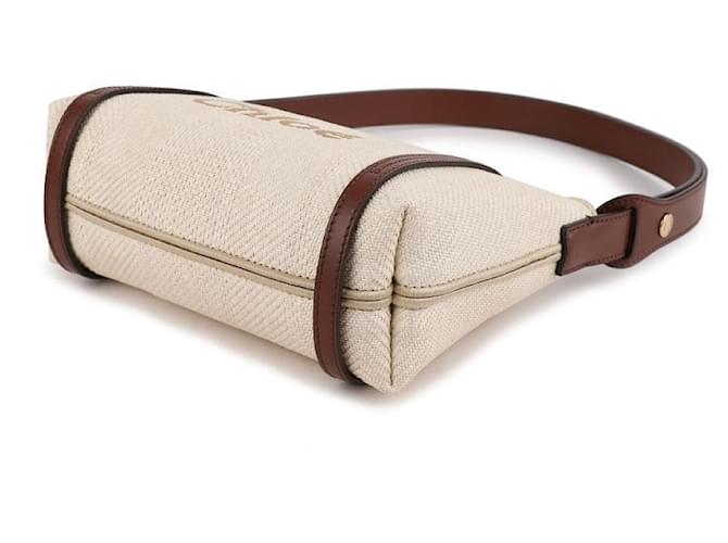 Chloé Borsa a tracolla in rafia Bianco - vista 6