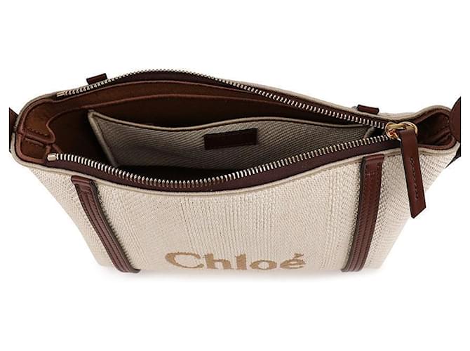 Chloé Borsa a tracolla in rafia Bianco - vista 8