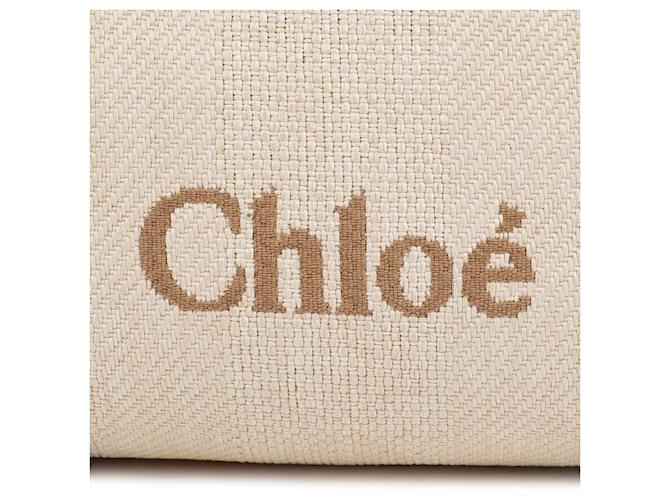 Chloé Borsa a tracolla in rafia Bianco - vista 9