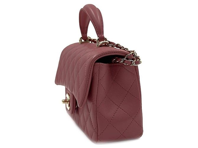 Chanel Borsa a tracolla mini nuova in pelle di agnello con manico superiore Rosa - vista 2