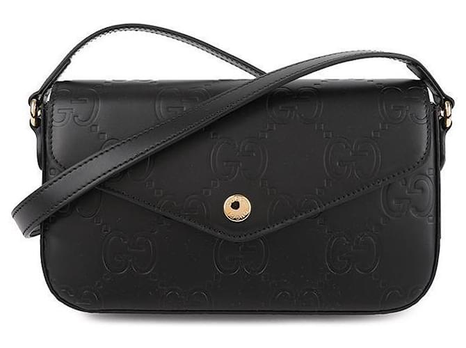Gucci Super Mini Borsa a Spalla Nero - vista 3