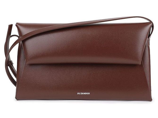 Jil Sander Piccola borsa a spalla piegata Marrone - vista 3