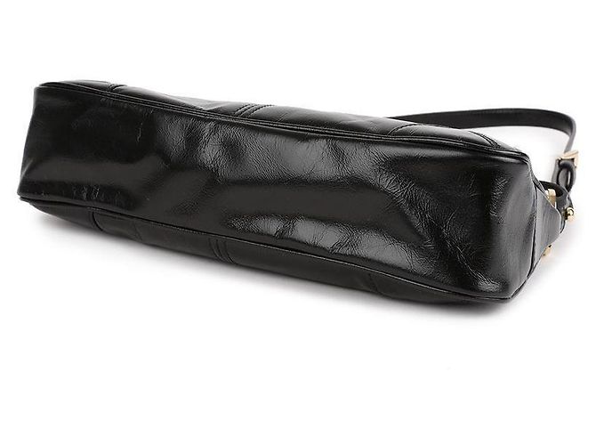 Prada Borsa a spalla media in pelle rieditata Nero - vista 6