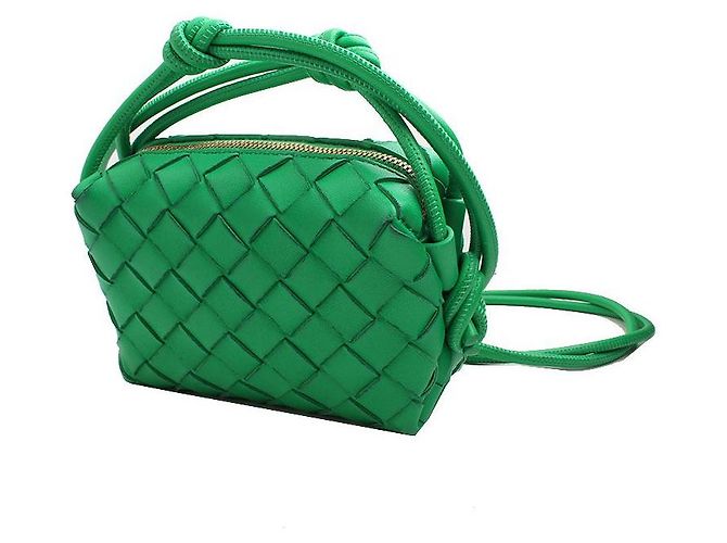 Borsa a tracolla mini Intrecciato Candy di Bottega Veneta Verde - vista 2