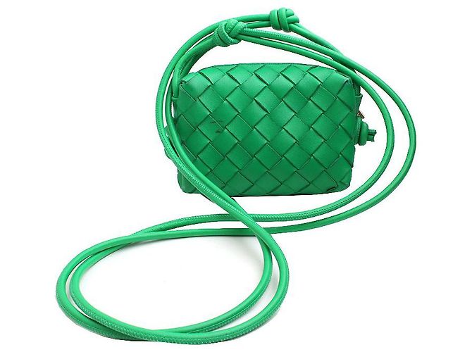 Borsa a tracolla mini Intrecciato Candy di Bottega Veneta Verde - vista 3