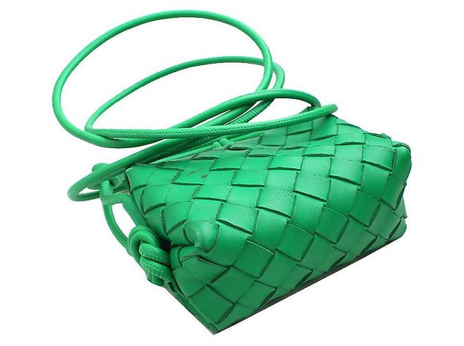 Borsa a tracolla mini Intrecciato Candy di Bottega Veneta Verde - vista 4