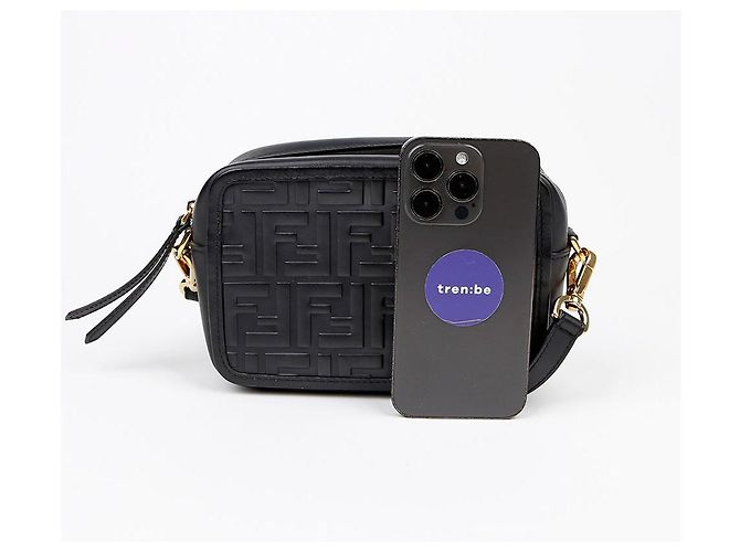 Fendi Borsa a Spalla Crossbody FF Logo Camera Nero - vista 7