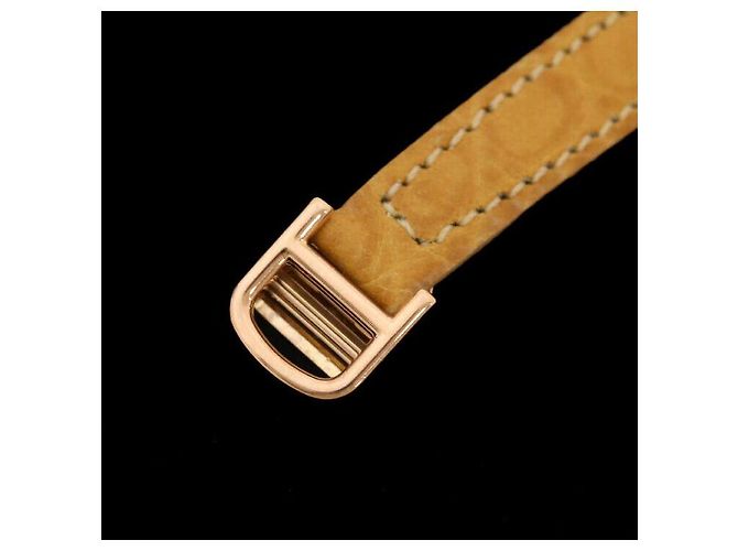 Cartier Benoit Relógio de Ouro Rosa com Bezel de Diamante e Pulseira de Couro - Pequeno Dourado - vista 6