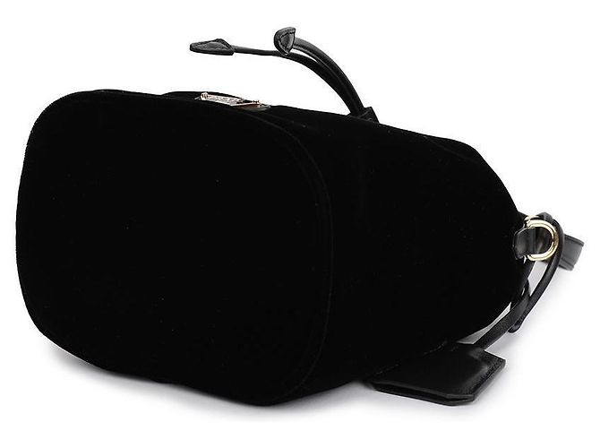 Prada Mini borsa in velluto per donna con dettagli in pelle Napa Nero - vista 6