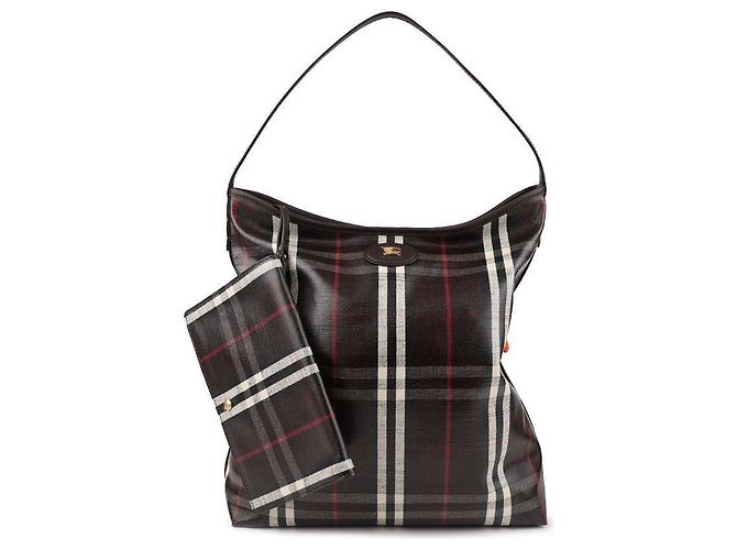 Burberry Borsa a spalla con patta a quadri delle Highlands Marrone - vista 4