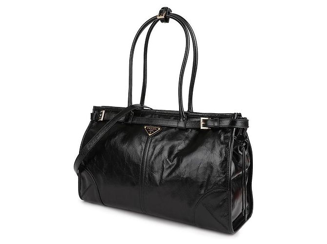 Prada Grande Borsa in Pelle Nero - vista 4