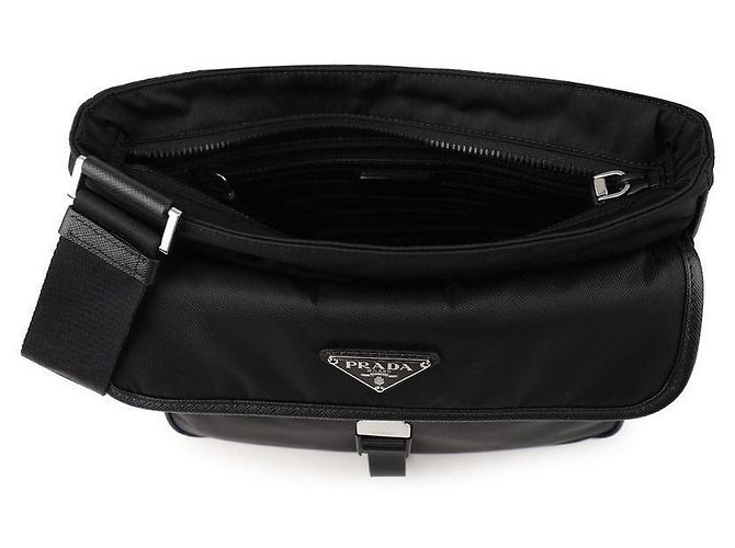Prada Nylon and Saffiano Leather Shoulder Bag - view 7