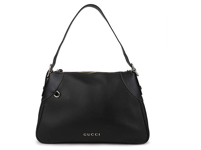 Gucci Grande Borsa a Spalla Nera con Emblema GG Nero - vista 3