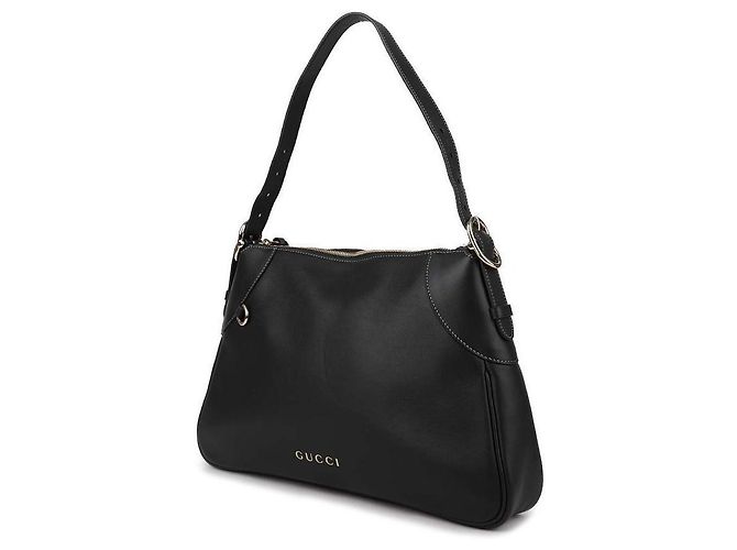 Gucci Grande Borsa a Spalla Nera con Emblema GG Nero - vista 4