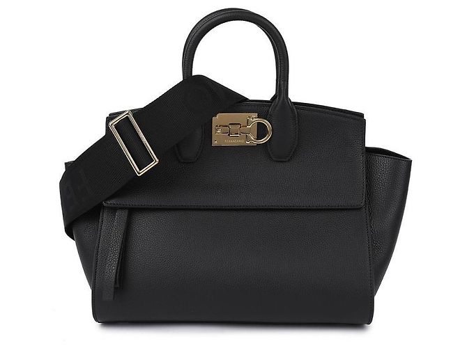 Salvatore Ferragamo Borsa morbida da studio media Nero - vista 4
