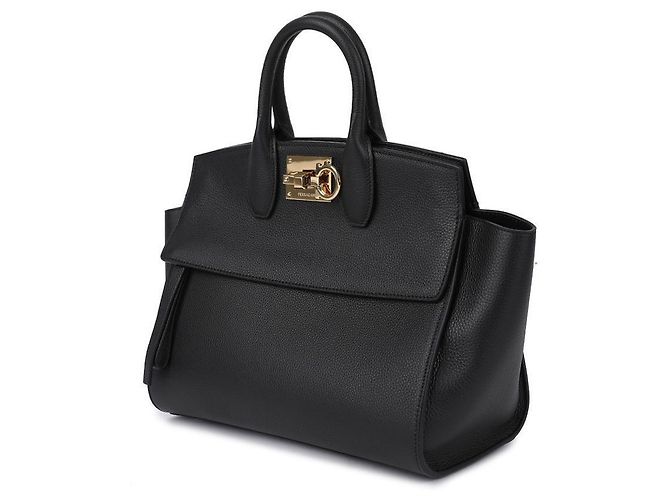 Salvatore Ferragamo Borsa morbida da studio media Nero - vista 5