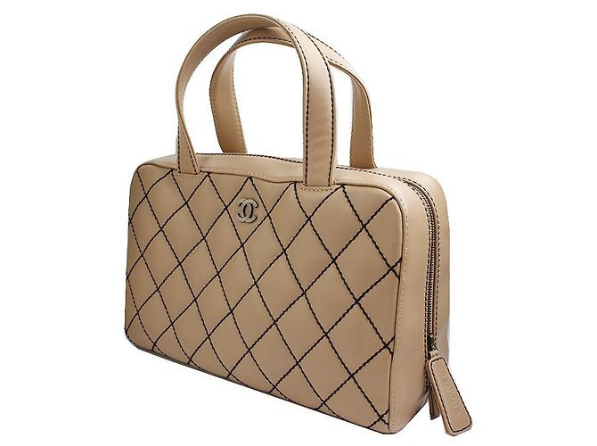 Timeless Chanel Borsa tote in agnello beige cucita Generazione Marrone - vista 2