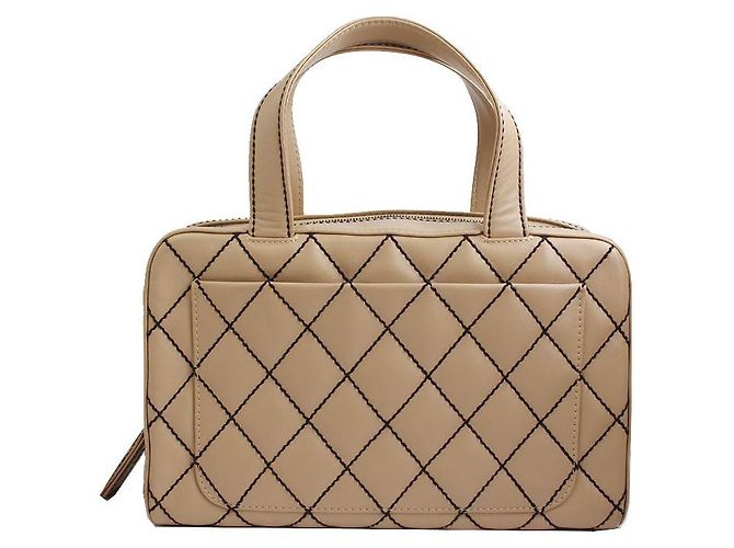 Timeless Chanel Borsa tote in agnello beige cucita Generazione Marrone - vista 3