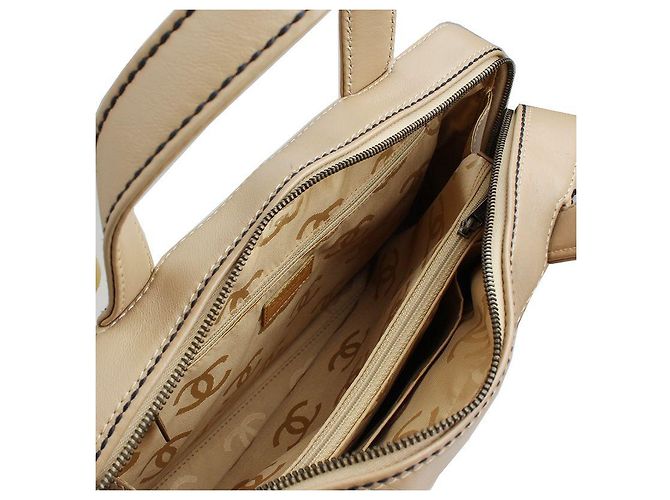 Timeless Chanel Borsa tote in agnello beige cucita Generazione Marrone - vista 5