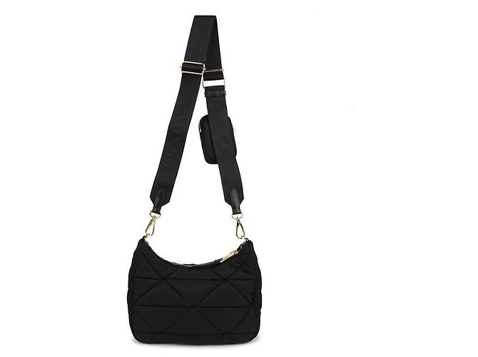 Prada Borsa hobo in nylon imbottito per donne Nero - vista 5