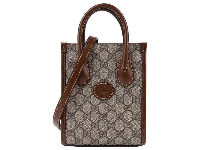 Gucci Sac mini tote entrelacé : Marron - Ansicht 3