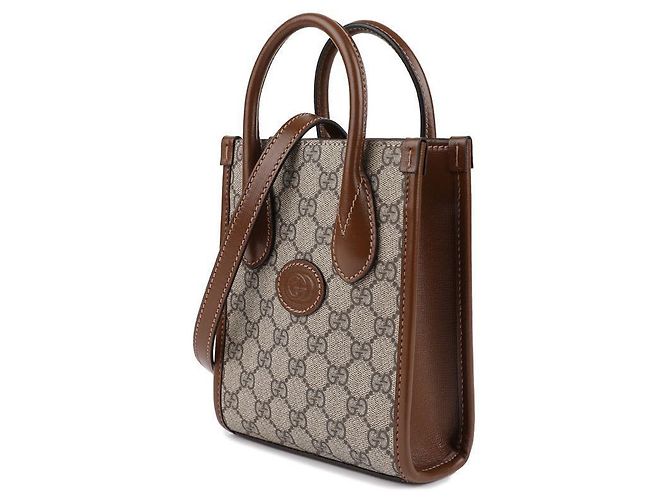 Gucci Sac mini tote entrelacé : Marron - Ansicht 4