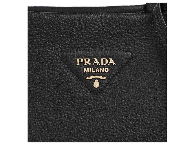 Prada Große Leder Tote Tasche Schwarz - Ansicht 9