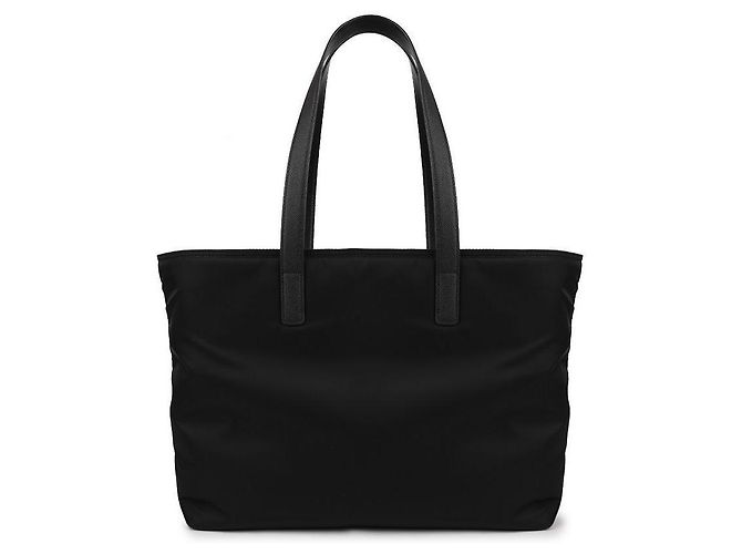 Prada Borsa tote media in Re-Nylon e pelle Saffiano Nero - vista 5